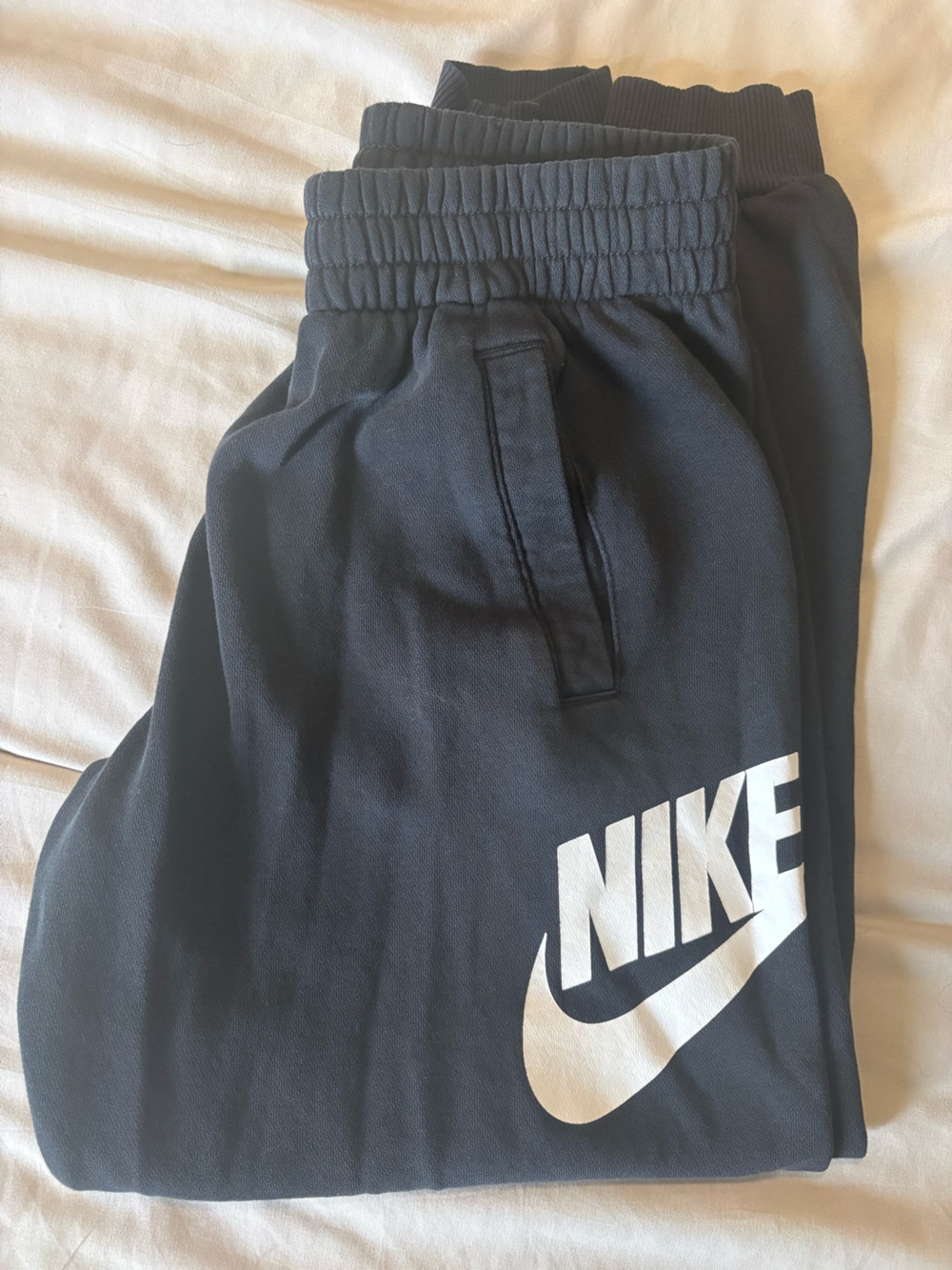 Nike Kids Black Sweatpants with White Logo